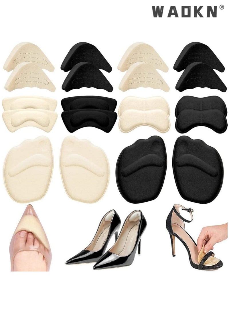 WAOKN 10 Pairs Shoe Filler High Heel Cushion Pads Adjustable Toe Filler Inserts Front Insoles Heel Grips Liner Insert for Preventing Too Big Shoe from Heel Slipping Blisters Relieve Pain (Elegant Style) - Image 1