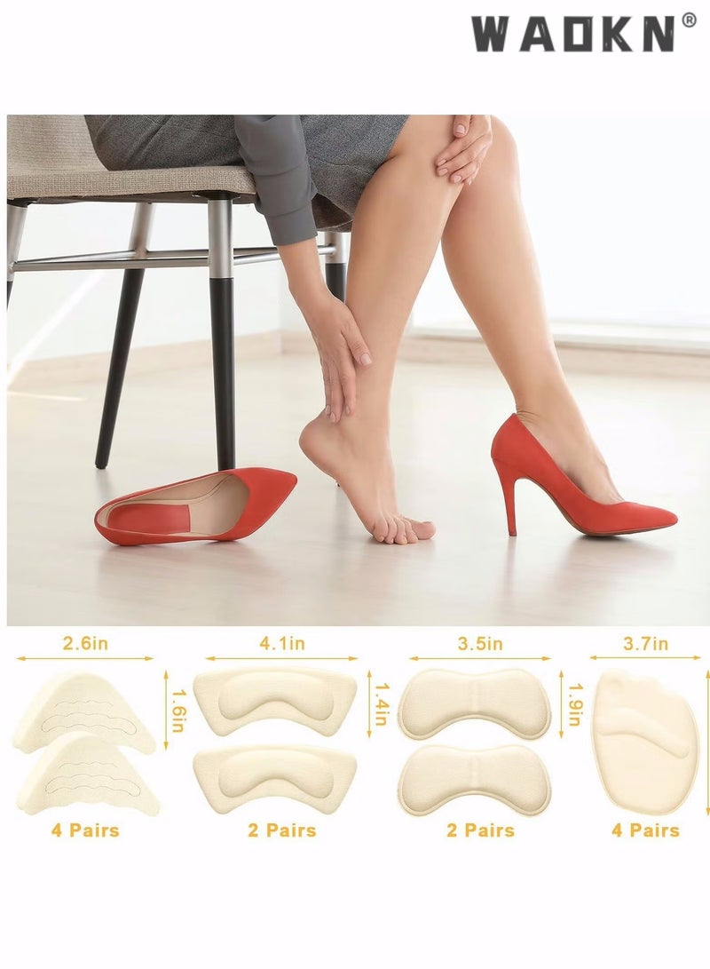 WAOKN 10 Pairs Shoe Filler High Heel Cushion Pads Adjustable Toe Filler Inserts Front Insoles Heel Grips Liner Insert for Preventing Too Big Shoe from Heel Slipping Blisters Relieve Pain (Elegant Style) - Image 5