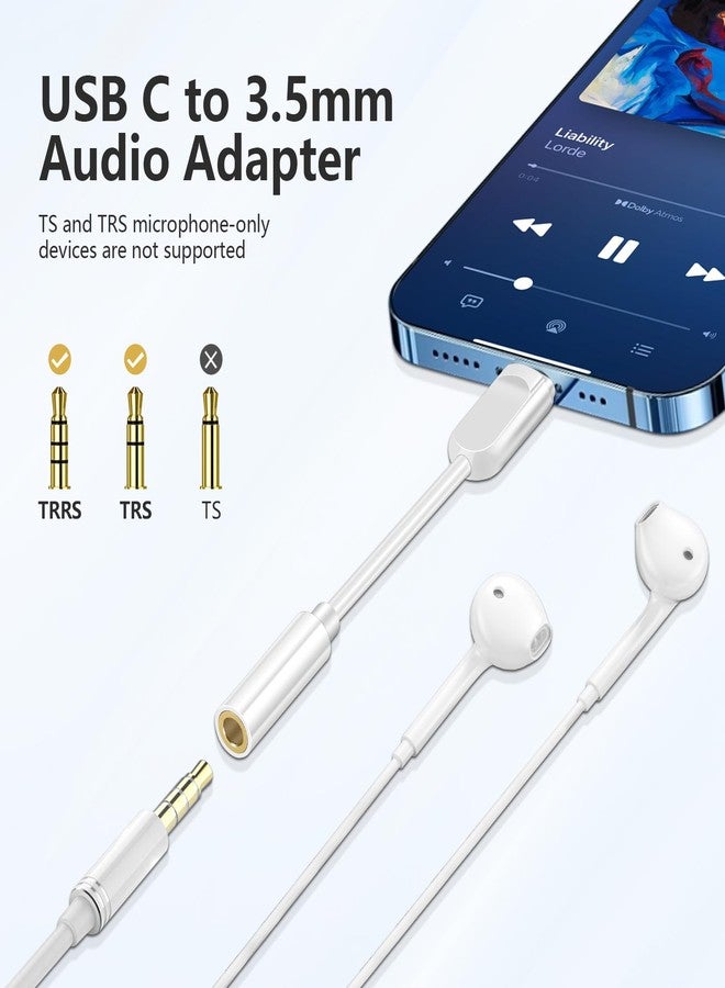 PASOW USB-C to 3.5mm Headphone Adapter for iPhone 15 - USB C to Aux Audio Dongle Cable 2 Pack Compatible with iPhone 15 Plus/15 Pro/15 Pro Max, iPad, Samsung Galaxy S23/S22/S21 - Image 3