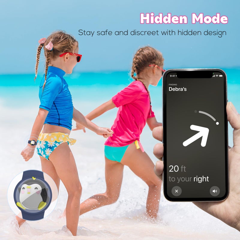 typecase أساور آير تاج المقاومة للماء للأطفال (عبوة 2) - سوار آير تاج مخفي من السيليكون الناعم - حامل جهاز تتبع GPS خفيف الوزن متوافق مع سوار آبل آير تاج للأطفال (بطريق/دونات) - Image 3