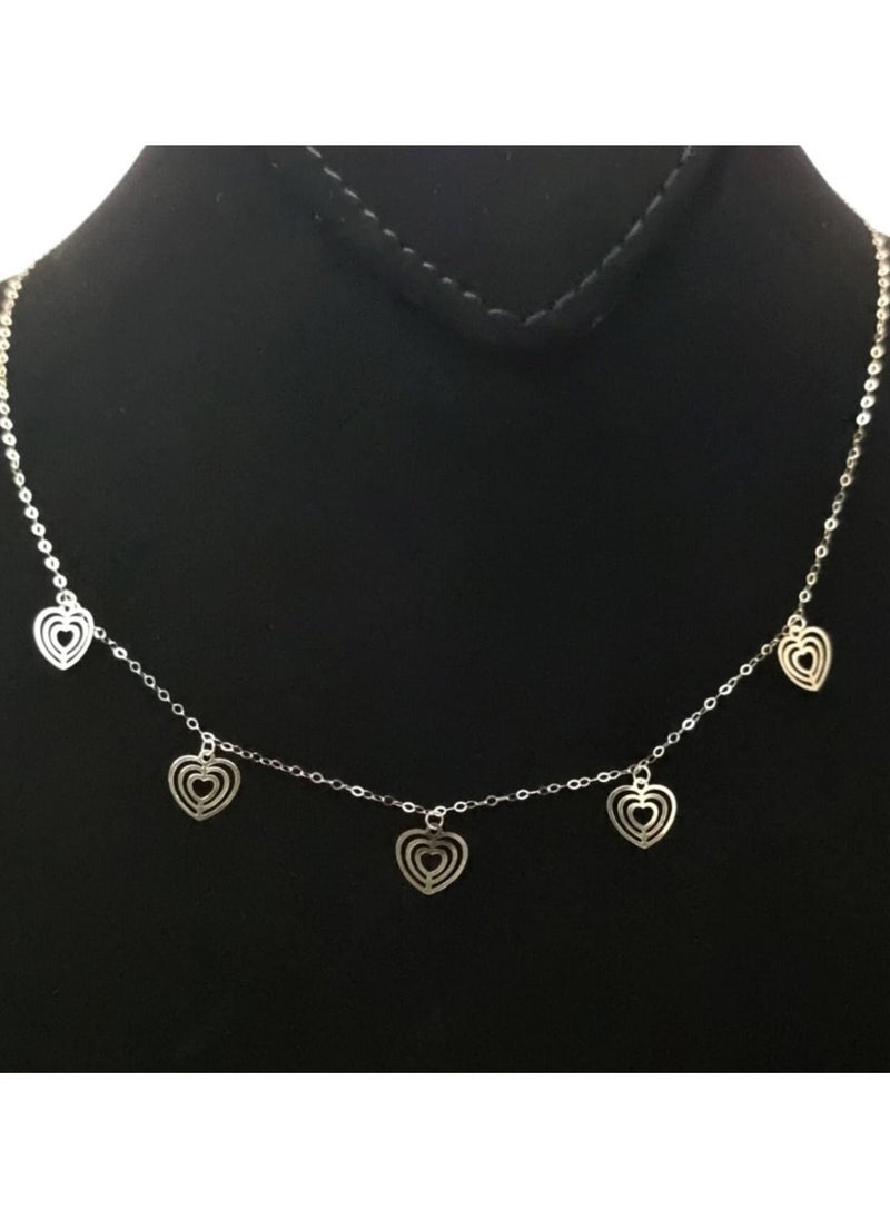 Hamsa.ae - 18K Pure Gold 5 Heart Necklace - Image 1
