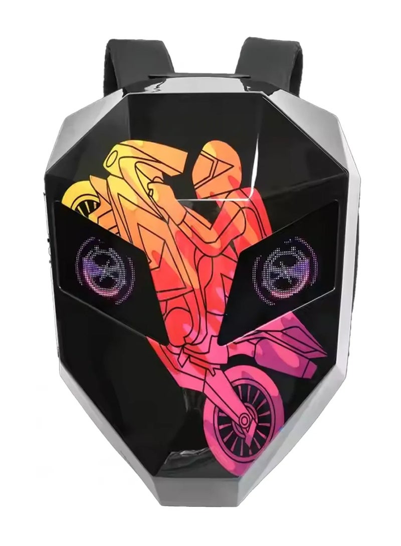 Generic LED Backpack For Man Hard Shell LED Motorcycle Cycling Helmet Backpack for Woman Business Travel Waterproof Laptop Backpack - Image 1