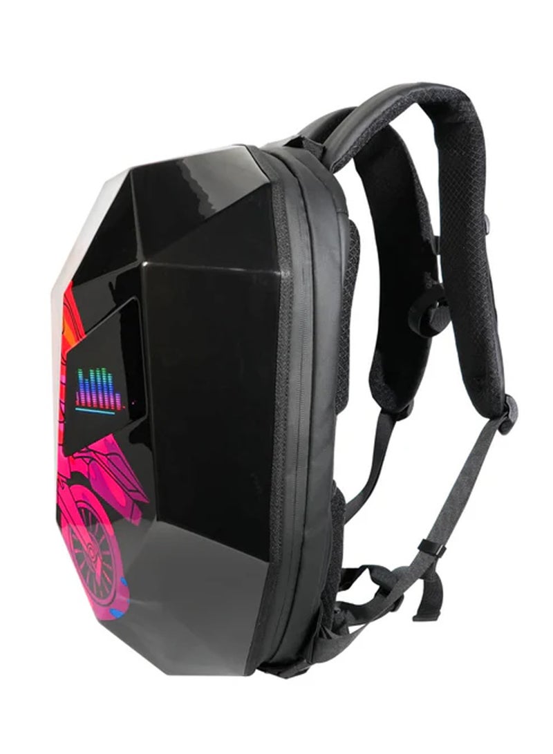 Generic LED Backpack For Man Hard Shell LED Motorcycle Cycling Helmet Backpack for Woman Business Travel Waterproof Laptop Backpack - Image 3