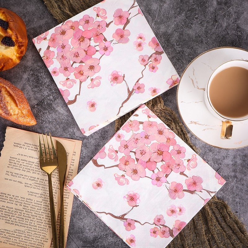 Supply Spot New Leaves Color Printing Napkin Paper Towel Western Restaurant Bakery For Facial Tissue - Image 1