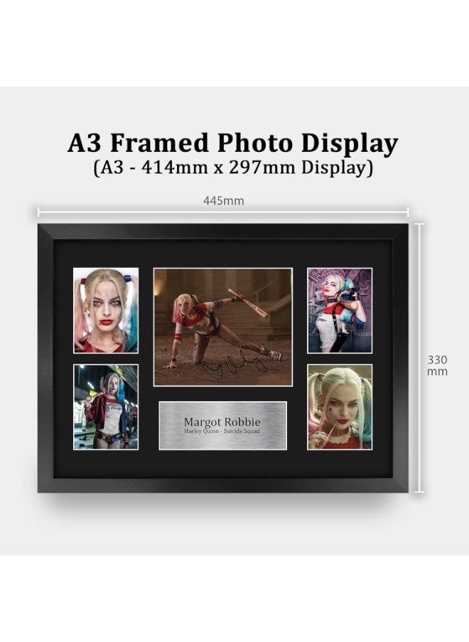 HWC Trading HWC Trading Margot Robbie Suicide Squad 16 x 12 inch (A3) Printed Gifts Signed Autograph Picture for Movie Memorabilia Fans - 16" x 12" Framed  - Image 2