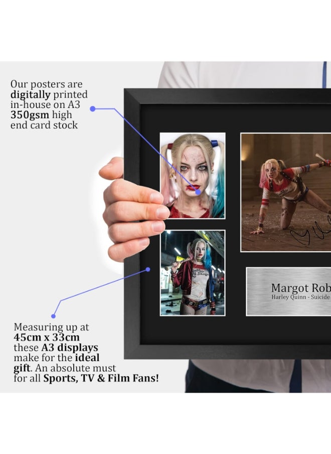 HWC Trading HWC Trading Margot Robbie Suicide Squad 16 x 12 inch (A3) Printed Gifts Signed Autograph Picture for Movie Memorabilia Fans - 16" x 12" Framed  - Image 4