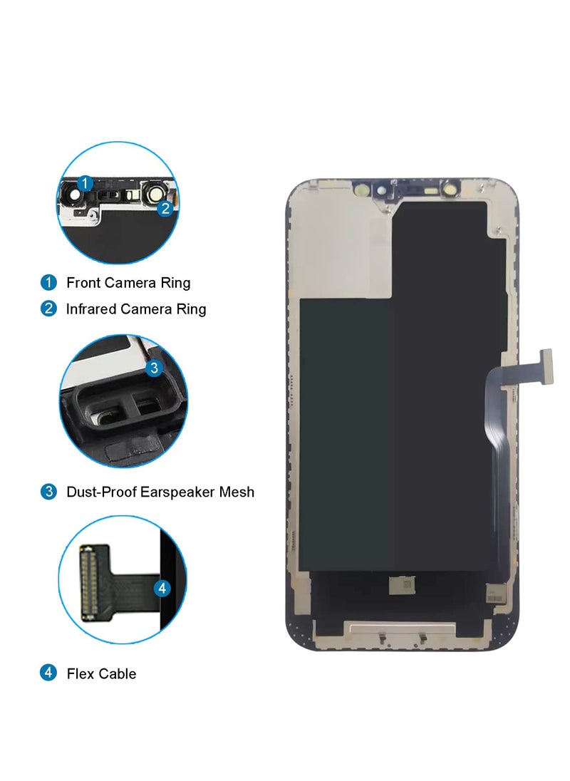 zy - Display for iPhone 12/iPhone 12 Pro LCD 6.1 Inch Screen Replacement FHD Touchscreen 3D Touch Digitizer Frame Assembly and Repair Kits - Image 1