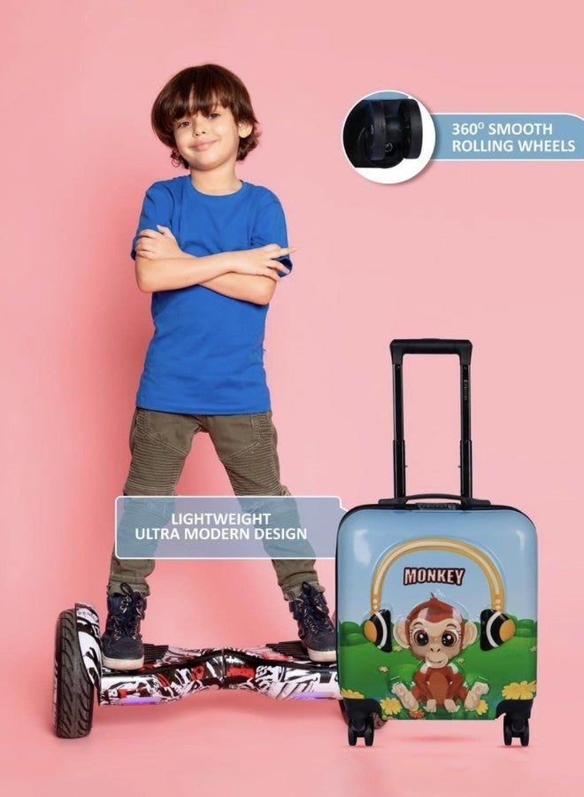 ADSON Children 3D Cartoon Kid's Trolley 360 Rotating Suitcase Non-Breakable Kids Suitcases Travel Luggage Children Travel Trolley Wheels Child Suit case Boy Girl Luggage (Sky Blue Monkey) - Image 3