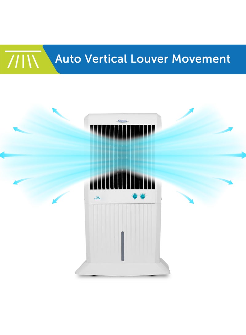 SYMPHONY Desert Air Cooler For Home with Honeycomb Pads, Powerful Fan, i-Pure Technology and Low Power Consumption 70 L Storm 70 XL White - Image 3