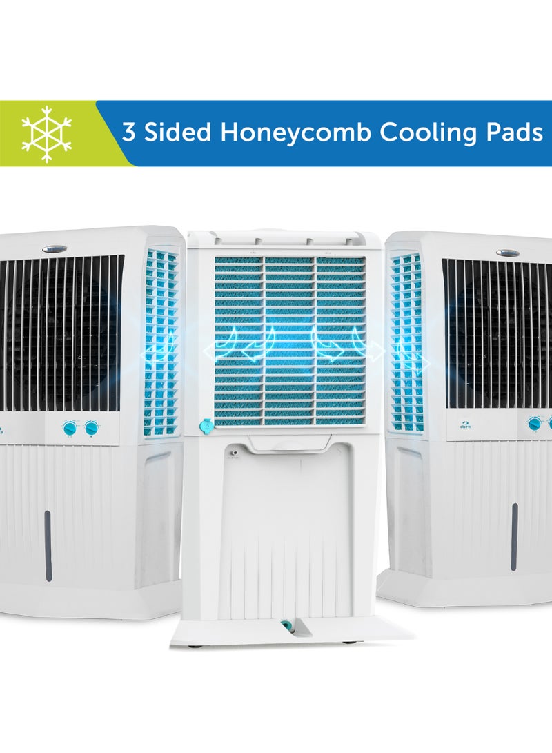 SYMPHONY Desert Air Cooler For Home with Honeycomb Pads, Powerful Fan, i-Pure Technology and Low Power Consumption 70 L Storm 70 XL White - Image 5