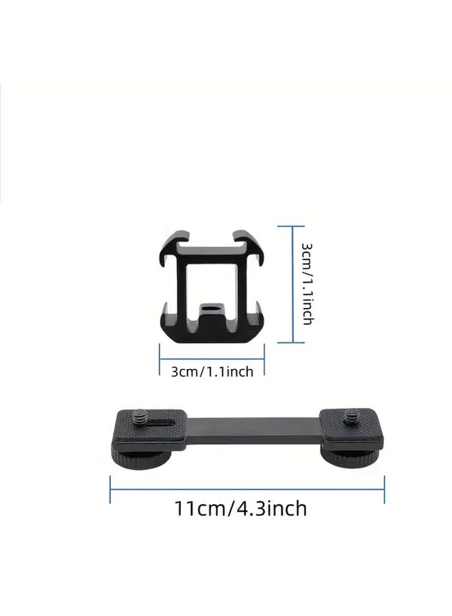 Triple Cold Shoe Hot Shoe Stand Aluminum Alloy Extension Rod Fill Light Microphone Live Streaming Support - Image 2