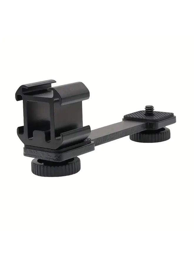 Triple Cold Shoe Hot Shoe Stand Aluminum Alloy Extension Rod Fill Light Microphone Live Streaming Support - Image 3