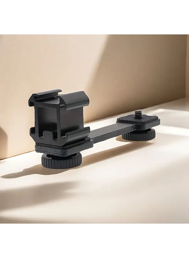 Triple Cold Shoe Hot Shoe Stand Aluminum Alloy Extension Rod Fill Light Microphone Live Streaming Support - Image 1
