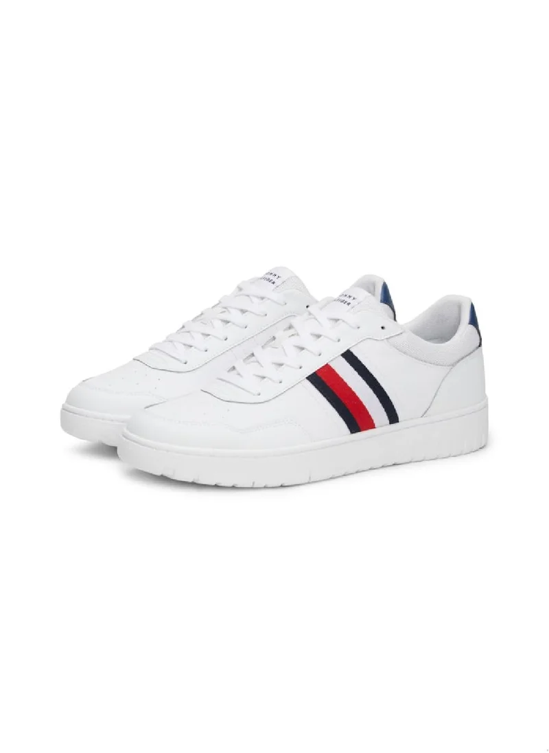 TOMMY HILFIGER Men's Basket Core Lite Sneakers Mid Top - Leather, White