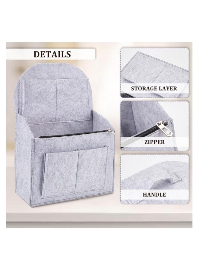 Felt Backpack Insert Organizer Multifunctional Bag in Multi Pocket Shoulder Interior Shaper Travel Rucksack with Zipper and Handle 10.63x5.12x14.96 Inch Grey - Image 5