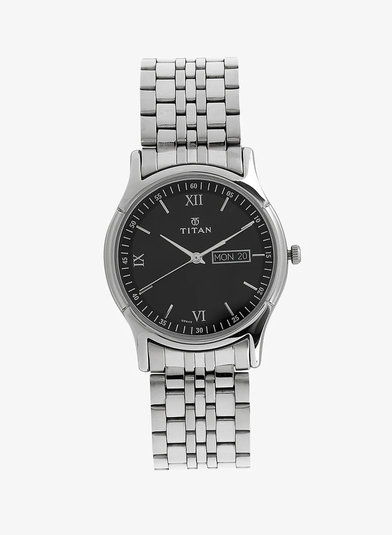 TITAN Titan Karishma Black Dial Analog with Day and Date Stainless Steel Strap watch for Men