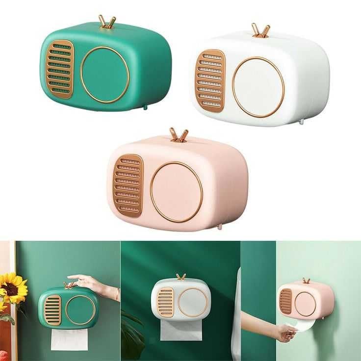 Cazuela Toilet Tissue Box Radio TV Model WallMounted Toilet Paper Roll Carton Rack Toilet Paper Multi Color - Image 3