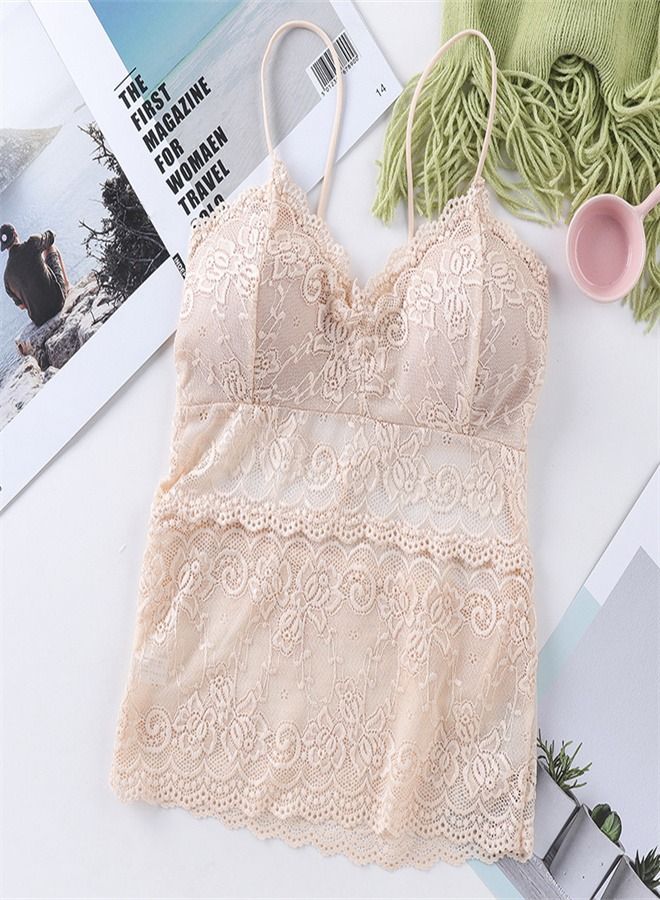 Fashion Trend Lace Vest Beige