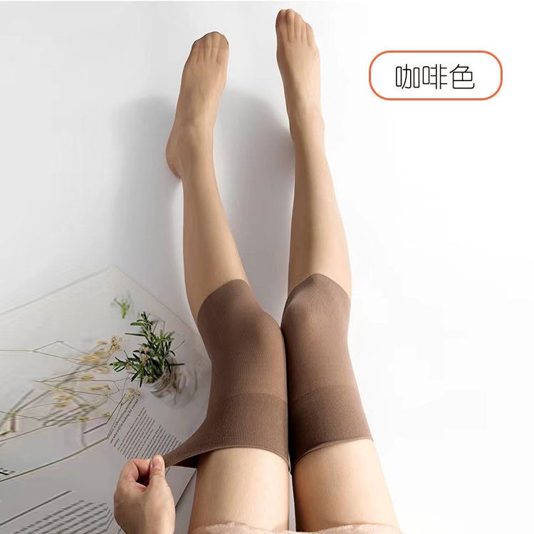 Knee-High Sheer Stockings Thin Beige Anti-Snag Brown - Image 1