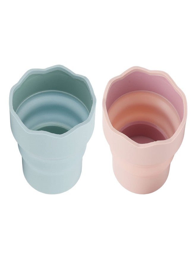 Chazcool Paint Water Cup, 2 PCS Collapsible Paint Brush Washer, Watercolor Water Container, Mini Foldable Silicone Watercolor Water Container, Watercolor Brush Holder - Image 1