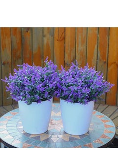 SYOSI Artificial Lavender Plants No Fade Flowers Outdoor UV Resistant Flowers Bouquet Fake Shrubs Greenery Bushes for Home Kitchen Dining Room Garden Porch Window Box Farmhouse Decoration  - Image 3