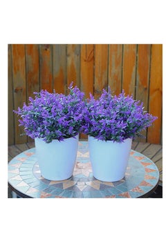 SYOSI Artificial Lavender Plants No Fade Flowers Outdoor UV Resistant Flowers Bouquet Fake Shrubs Greenery Bushes for Home Kitchen Dining Room Garden Porch Window Box Farmhouse Decoration  - Image 5