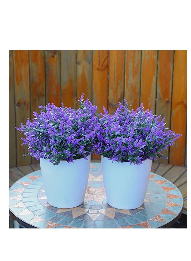 SYOSI Artificial Lavender Plants No Fade Flowers Outdoor UV Resistant Flowers Bouquet Fake Shrubs Greenery Bushes for Home Kitchen Dining Room Garden Porch Window Box Farmhouse Decoration  - Image 5