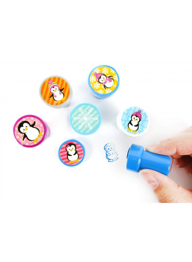 TINYMILLS Tiny Mills 24 Pcs Penguin Assorted Stamps for Kids Self Ink Stamps (12 Different Designs) Birthday Party, Stocking Stuffers, Party Favors, Goody Bag Filler Treats, Classroom Rewards  - Image 2