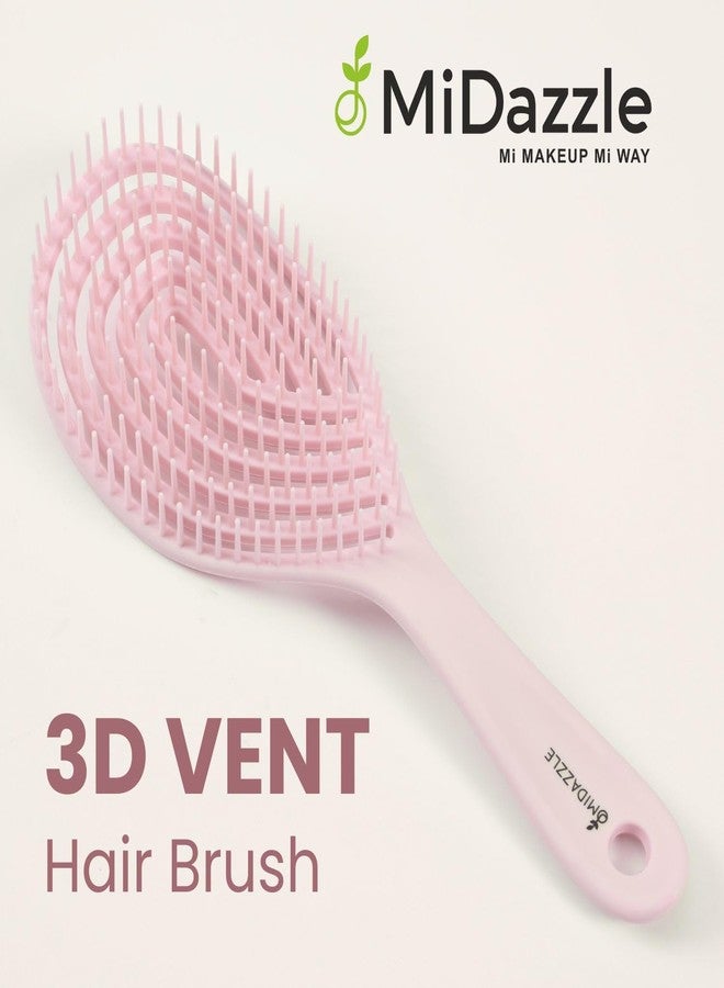 Omidazzle Premium Pink 3D Hair Brush for Styling, Detangling and Grooming for Men and Women |Straightens & Detangles Curly Hairs | Reduces Hair Breakage and Promotes Hair Growth | Best Hair Brush for All Hair Types (MIHB0014) Assorted - Image 2