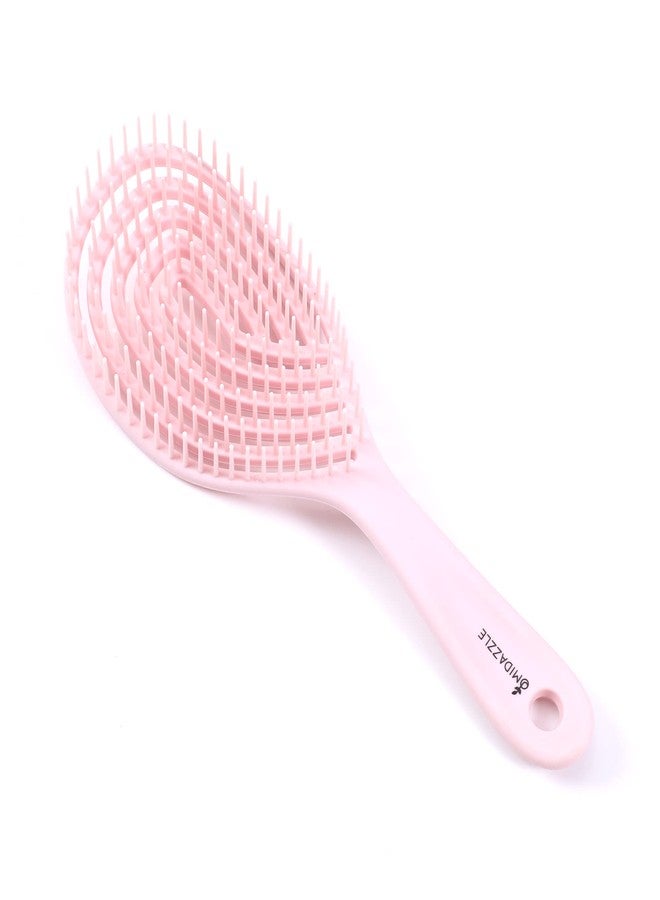 Omidazzle Premium Pink 3D Hair Brush for Styling, Detangling and Grooming for Men and Women |Straightens & Detangles Curly Hairs | Reduces Hair Breakage and Promotes Hair Growth | Best Hair Brush for All Hair Types (MIHB0014) Assorted - Image 1