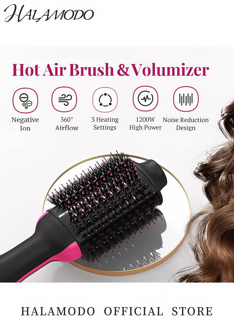 4 in 1 Hair Dryer Brush One Step Hair Dryer and Styler Volumizer Professional Hot Air Brush with Negative Ion Anti-frizz Blowout for Drying ＆ Straightening ＆ Salon