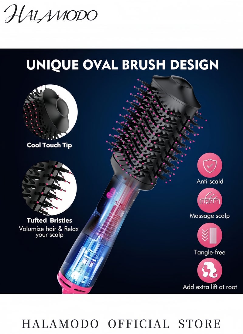 4 in 1 Hair Dryer Brush One Step Hair Dryer and Styler Volumizer Professional Hot Air Brush with Negative Ion Anti-frizz Blowout for Drying ＆ Straightening ＆ Salon