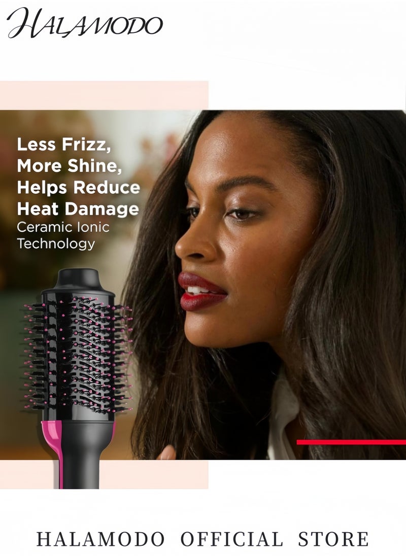 4 in 1 Hair Dryer Brush One Step Hair Dryer and Styler Volumizer Professional Hot Air Brush with Negative Ion Anti-frizz Blowout for Drying ＆ Straightening ＆ Salon