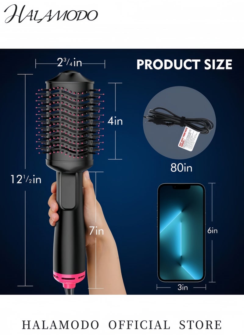 4 in 1 Hair Dryer Brush One Step Hair Dryer and Styler Volumizer Professional Hot Air Brush with Negative Ion Anti-frizz Blowout for Drying ＆ Straightening ＆ Salon