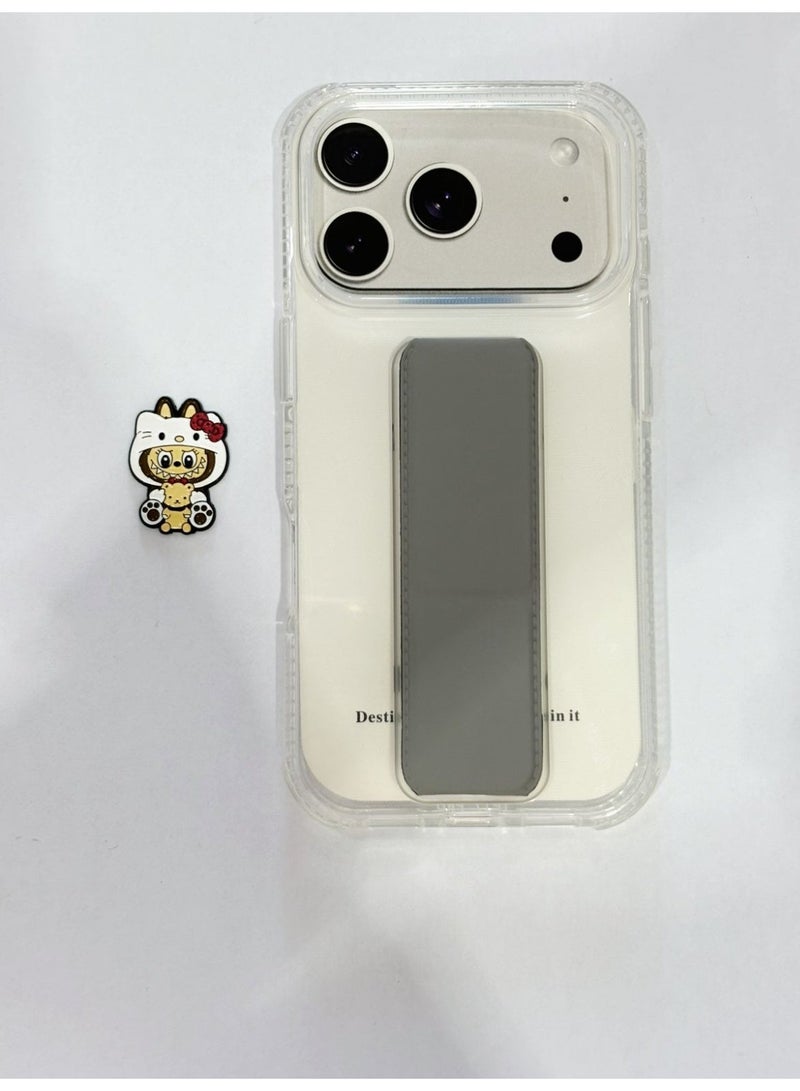 Magsafe Iphone 17 pro max Crystal Clear Protective Phone Case with Kickstand Holder WITH A RANDOM STICKER GIFT - Image 1