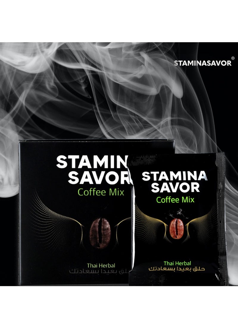 Stamina Savor Thai Herbal Instant Coffee Roasted Ground Beans Coffee Sachet- 10 Sachets, 150g  - Image 2