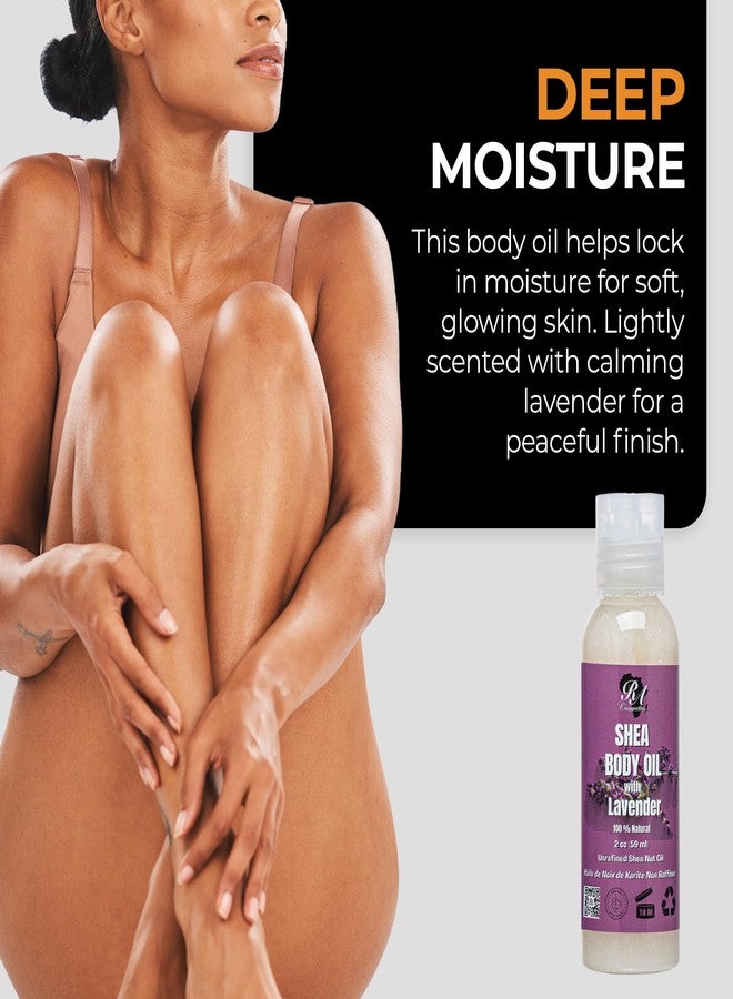 RA COSMETICS Shea Body Oil, Lavender – Lightweight African Body Oil with Unrefined Shea Nut Oil from Ghana – Hydrating Moisturizer for Dry Skin – Softens & Smoothes Skin from Head to Toe – 2oz - Image 3