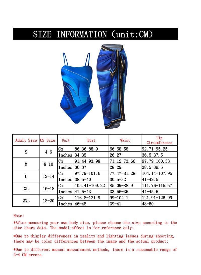 SISGL 2-Piece Women Swimsuit With Beach Cover Ups Long Wrap Skirt Bathing Suit Swimwear Holiday Beach Dress Female Fashion Retro Swimwear Vintage Surf Wear Summer - Image 2