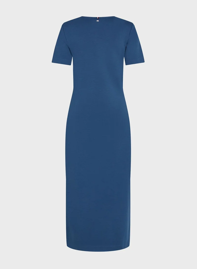 TOMMY HILFIGER Blue Cotton Midi Dress