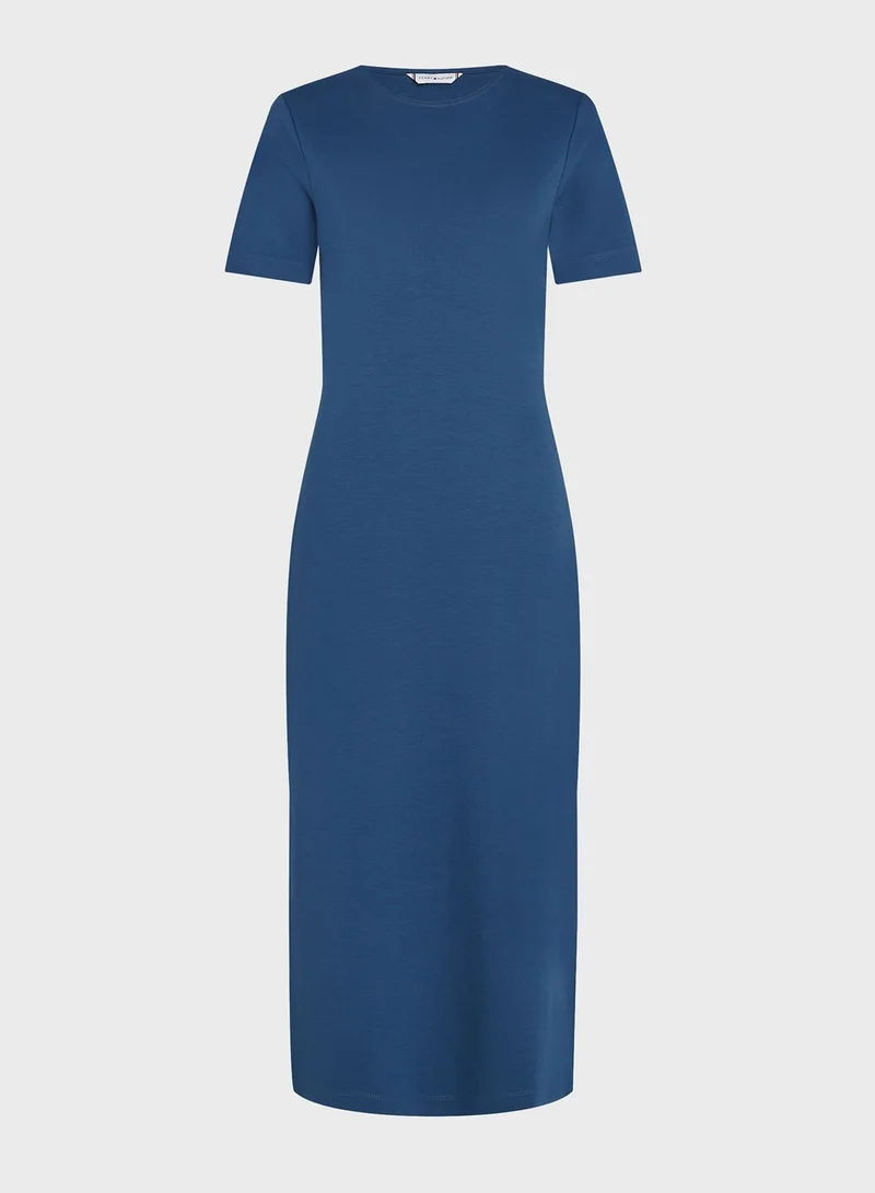 TOMMY HILFIGER Blue Cotton Midi Dress