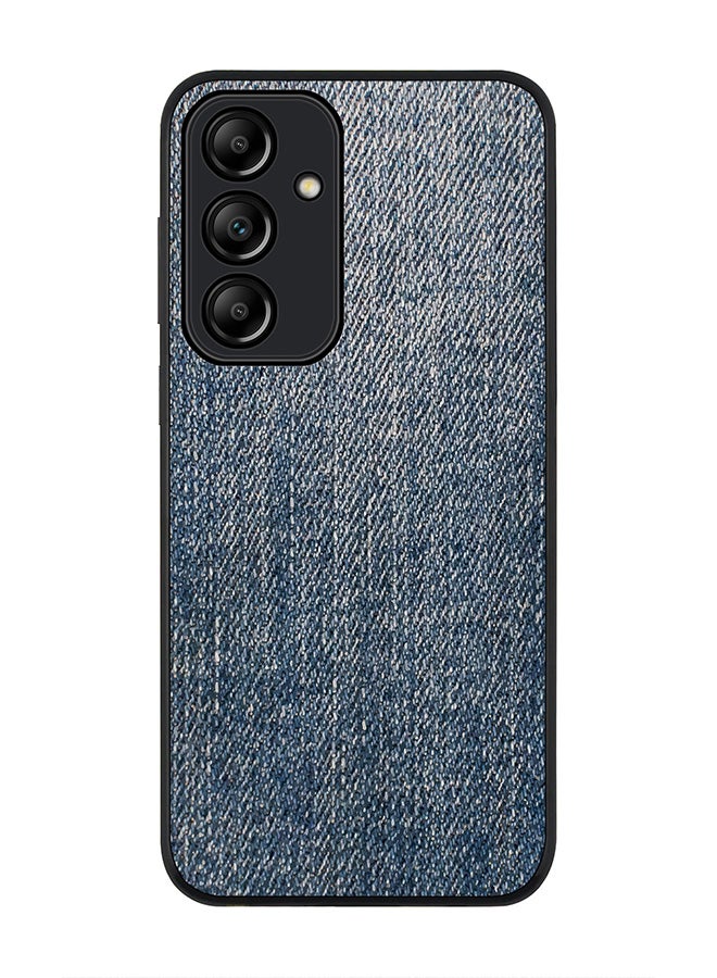 Stylizedd Rugged Black Edge Case for Samsung Galaxy A35, Slim fit Soft Case Flexible Rubber Edges Anti Drop TPU Gel Thin Cover -  Dark Denim Print - Image 1