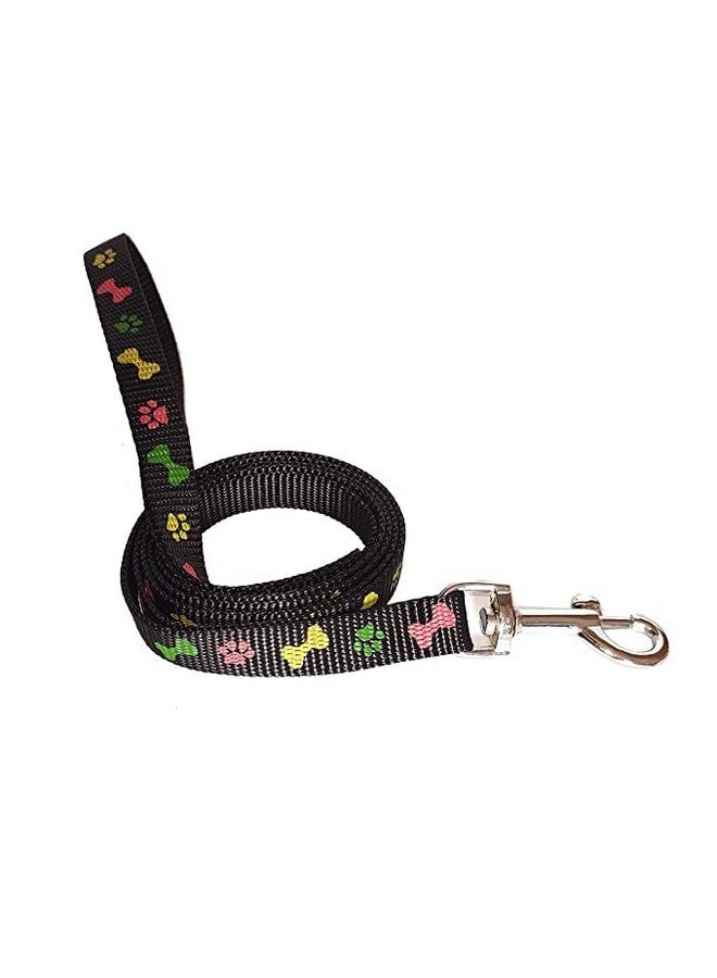 طوق نايلون مطبوع قابل للتعديل ومقود 15 مم - تصميم سريع الفتح وجيد التهوية، طوق لطيف سهل التثبيت مع جرس للكلاب والقطط - أسود - Image 2