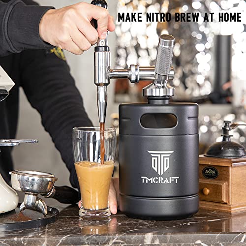 TMCRAFT 64oz Nitro Cold Brew Coffee Maker, Home Brew Coffee Keg with Stainless Steel Stout Creamer Faucet & Pressure Relieving Valve - Image 3