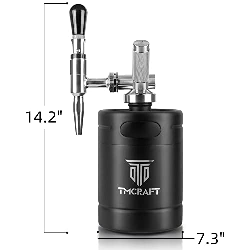 TMCRAFT 64oz Nitro Cold Brew Coffee Maker, Home Brew Coffee Keg with Stainless Steel Stout Creamer Faucet & Pressure Relieving Valve - Image 2