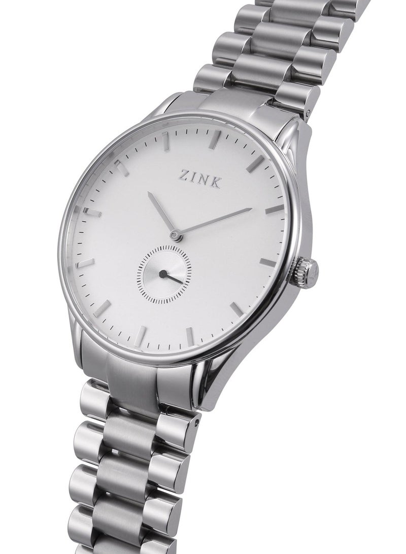 زنك ساعة ZINK ZK130G5SS-16 الكلاسيكية الأنيقة للرجال من الفولاذ المقاوم للصدأ باللون الفضي - Image 2