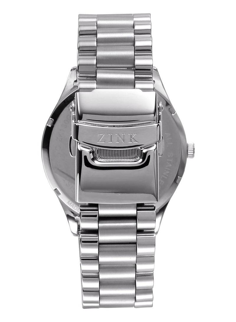 زنك ساعة ZINK ZK130G5SS-16 الكلاسيكية الأنيقة للرجال من الفولاذ المقاوم للصدأ باللون الفضي - Image 4