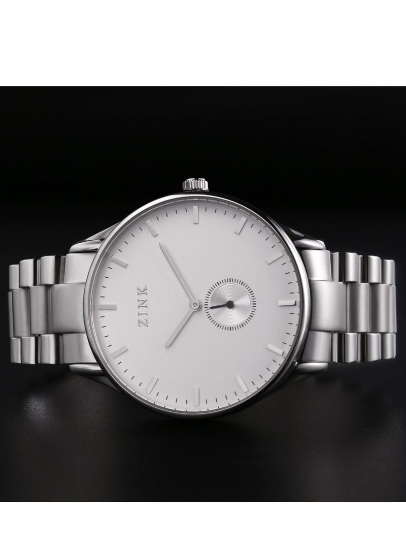 زنك ساعة ZINK ZK130G5SS-16 الكلاسيكية الأنيقة للرجال من الفولاذ المقاوم للصدأ باللون الفضي - Image 5