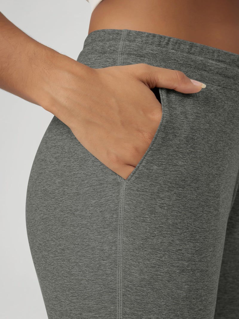 ODODOS Women's Performance Joggers - Ultra Soft odSTRATUM Tech Sweatpants - 25" Mid Rise Cropped Pants with Pockets, Smoke Heather, X-Small - Image 5