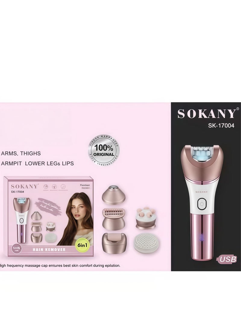 سوكاني مُزيل شعر كهربائي سلكي للنساء ٦ في ١، ماكينة حلاقة وشعر كهربائية، ماكينة حلاقة للوجه، والساقين، والذراعين - Image 5