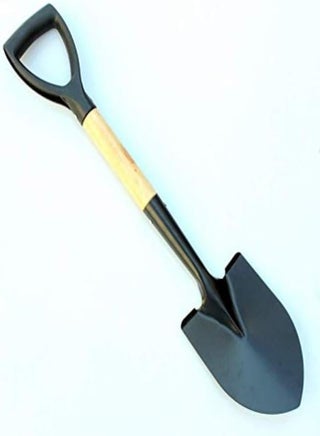 Garden Tool Shovel With Round Point Blade And Comfortable D Grip Handle, Mini Trunk Digging Spade
